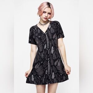 MSRP $62 US 4 DISTURBIA Maidenhair Button Up Mini Dress